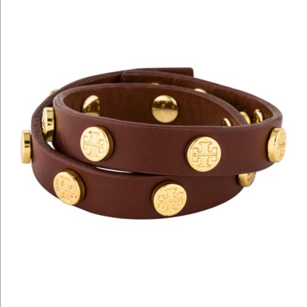 Tory Burch Double Wrap Logo Bracelet Brown